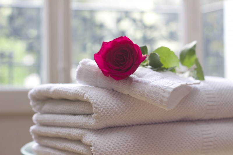 chambre-hote-BAUDINARD SUR VERDON-min_towel_rose_clean_care_salon_spa_white_bath-731641